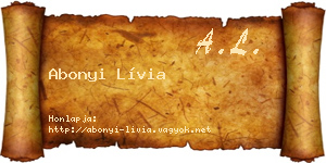 Abonyi Lívia névjegykártya